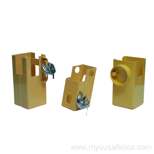 Durable Yellow Square Powder Coated Trailer Hitch Lock